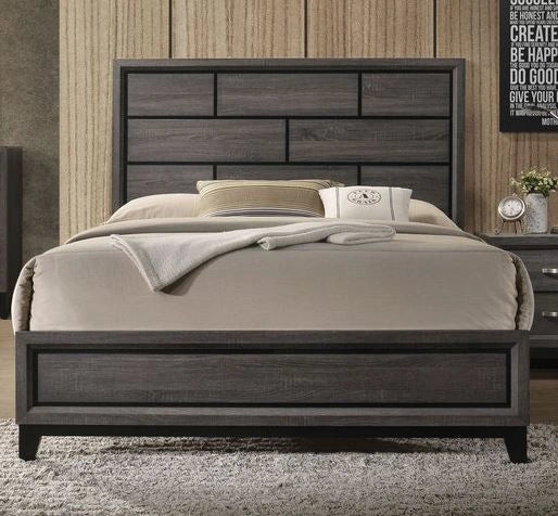 Acme Furniture Valdemar King Panel Bed in Weathered Gray 27047EK - Marjories Furniture (Las Vegas, NV)