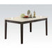 Acme Nolan Rectangular Dining Table in White Marble/Weathered Black 72850 - Marjories Furniture (Las Vegas, NV)