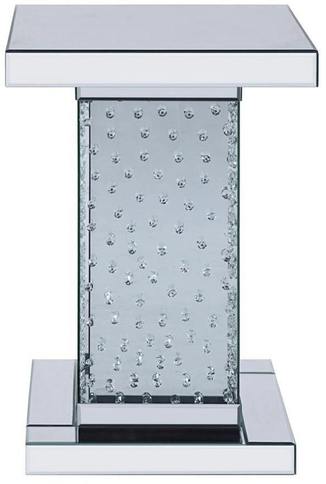 Acme Furniture Nysa End Table in Mirrored & Faux Crystals 81412 - Marjories Furniture (Las Vegas, NV)