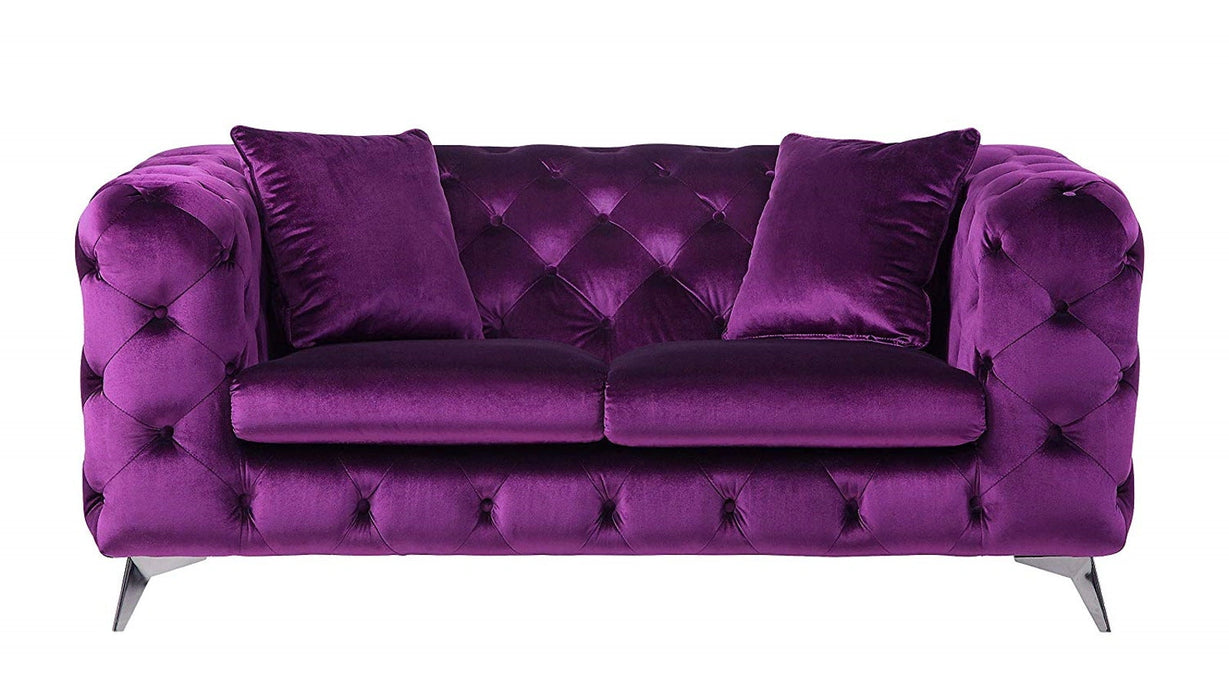 Acme Furniture Atronia Loveseat in Purple 54906 - Marjories Furniture (Las Vegas, NV)