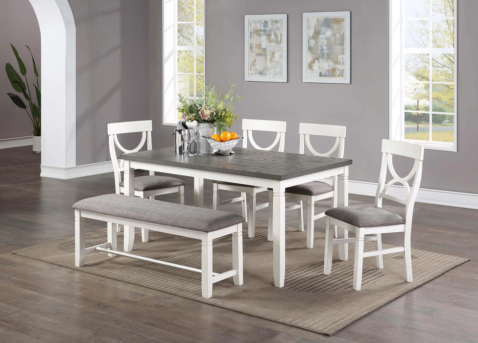 Tamich 6-Pcs Dining Set in Grey+White