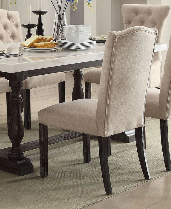 Acme Furniture Gerardo Upholstered Side Chair in Beige and Espresso (Set of 2) 60822 - Marjories Furniture (Las Vegas, NV)