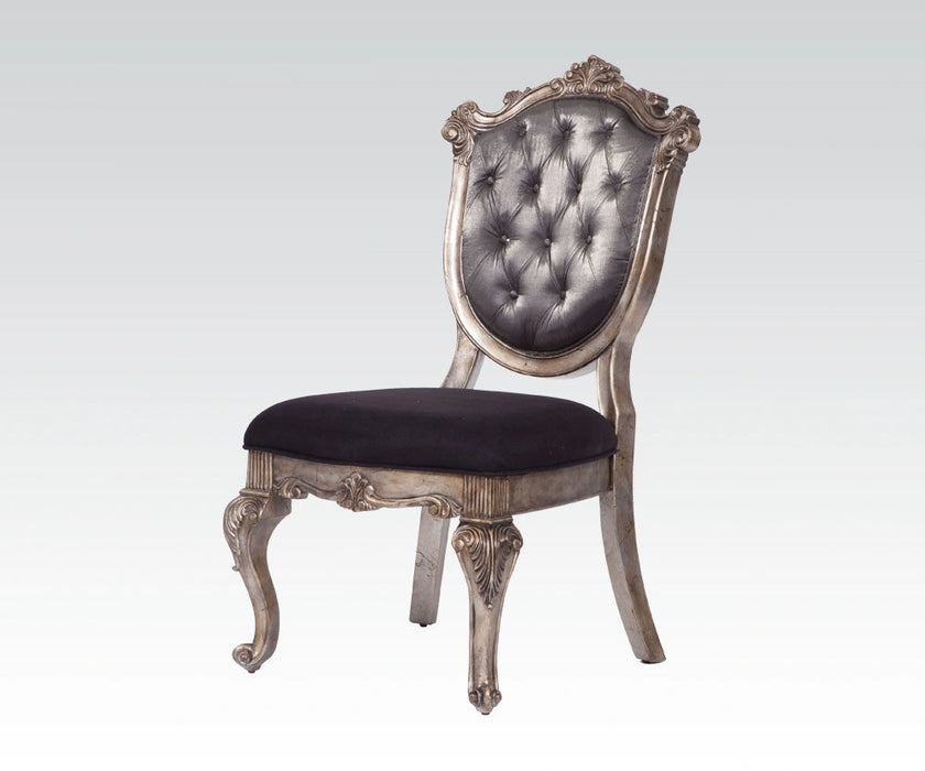 Acme Chantelle Button Tufted Back Seat Dining Side Chair (Set of 2) in Antique Platinum 60542 - Marjories Furniture (Las Vegas, NV)