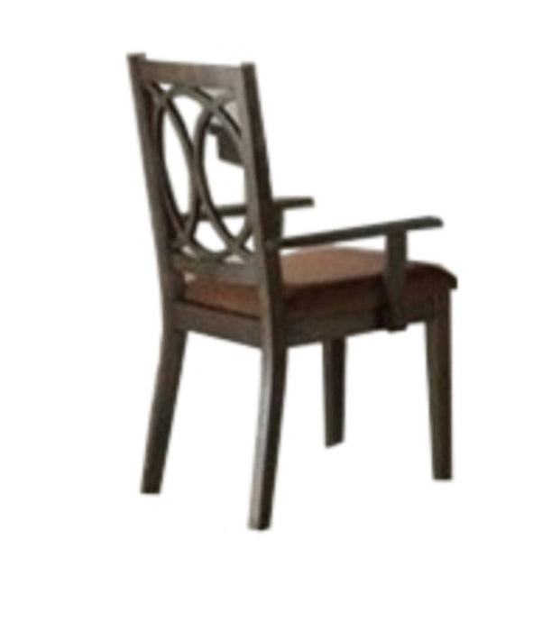 Acme Furniture Jameson Arm Chair (Set of 2) in Brown Fabric & Espresso 62319