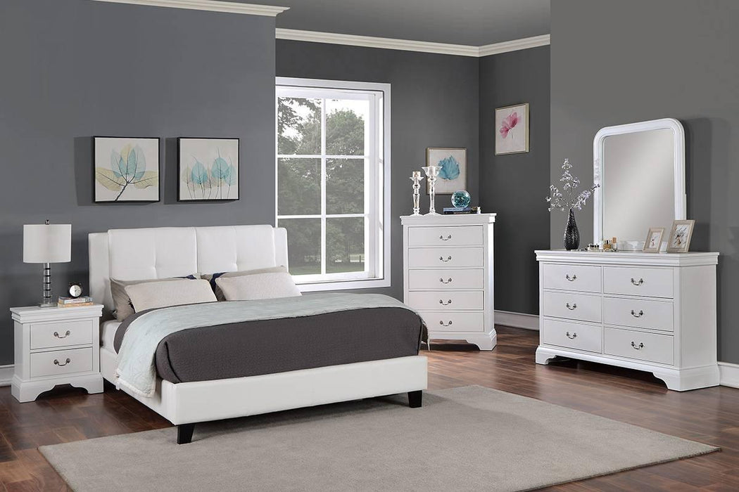 Vphong Queen Bed in White / Espresso