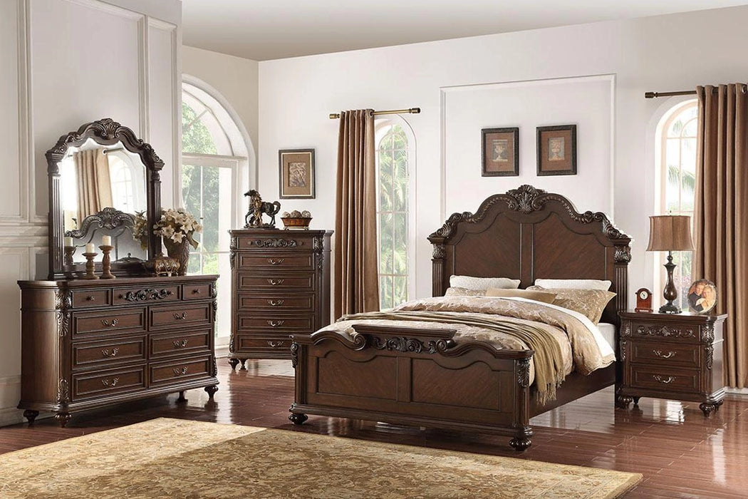 Viethn Cal. King Bed/Vaneer/Dark Walnut in Antique Cherry