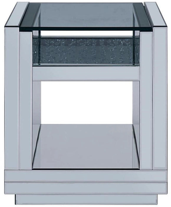 Acme Furniture Nysa End Table in Mirrored & Faux Crystals 81472 - Marjories Furniture (Las Vegas, NV)