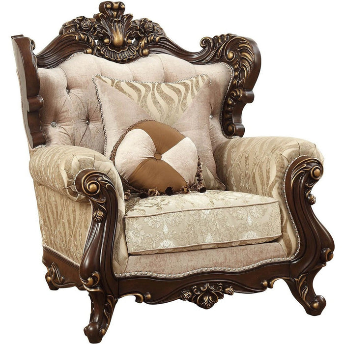 Acme Furniture Shalisa Chair with 2 Pillows in Walnut 51052 - Marjories Furniture (Las Vegas, NV)