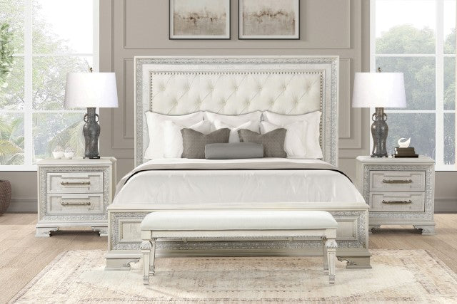 Stella Mia E.King & Queen Bed White & White