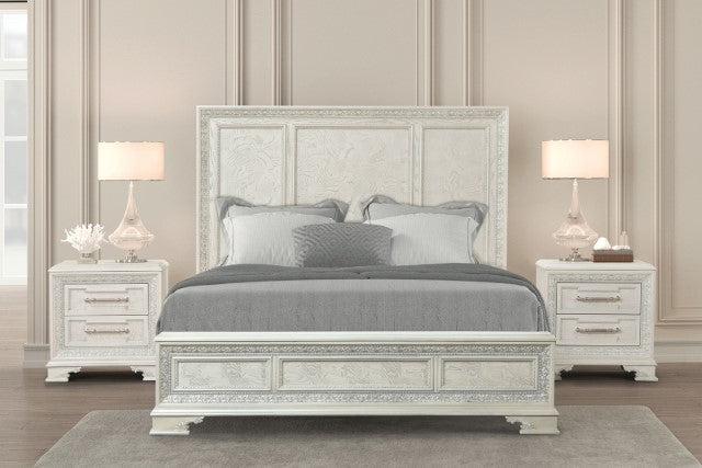 Stella Mia E.King & Queen Bed White & White